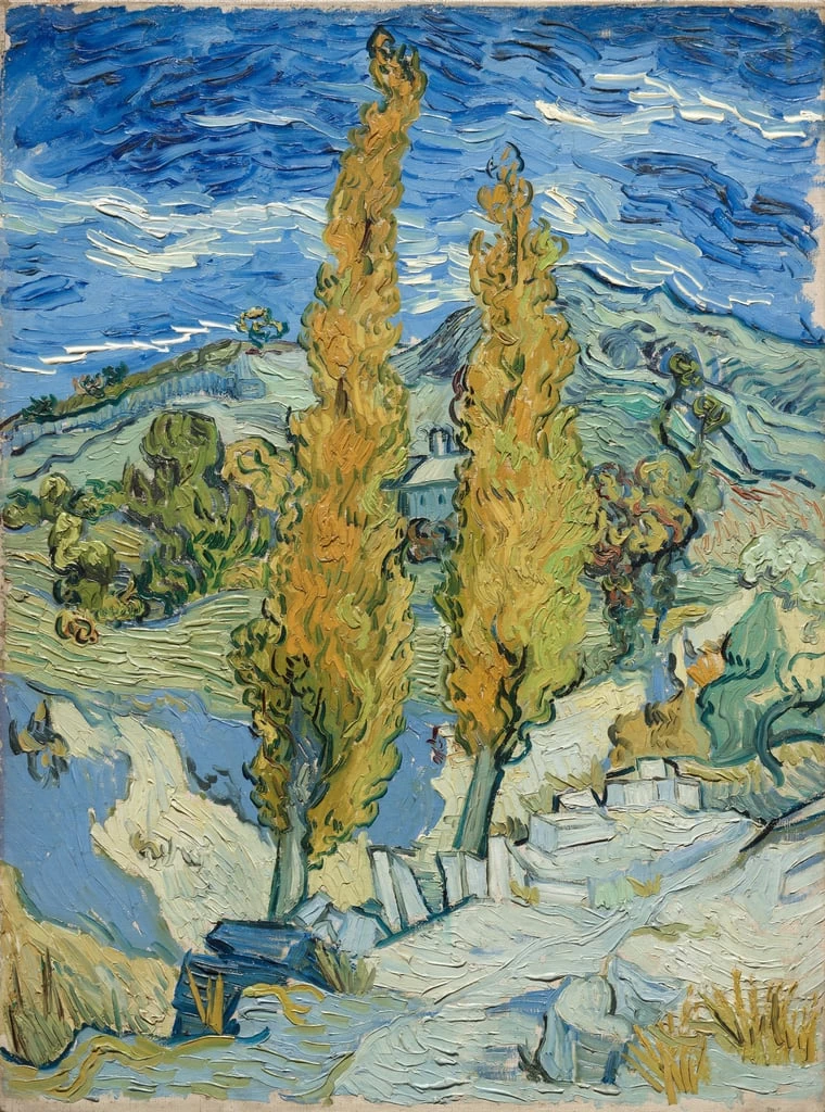  86-Vincent van Gogh-I pioppi a Saint-Rémy, 1889 - Cleveland Museum of Art 
